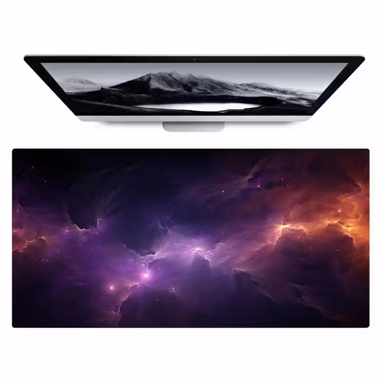 Bureau onderlegger - galaxy-neon-paars-sterren-gaming — 1