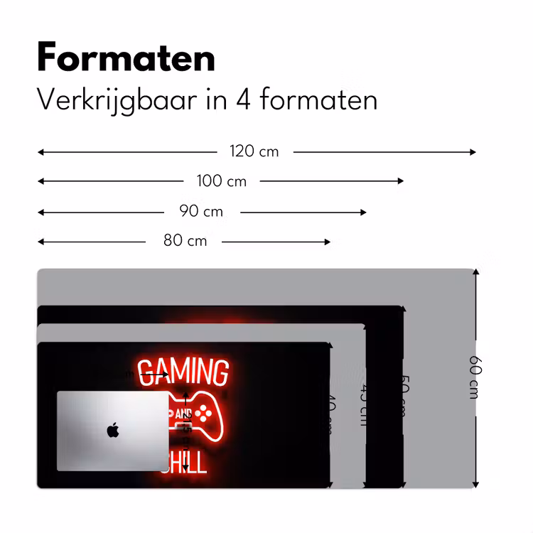 Bureau onderlegger - gaming-quotes-gaming-and-chill-neon-rood — 7