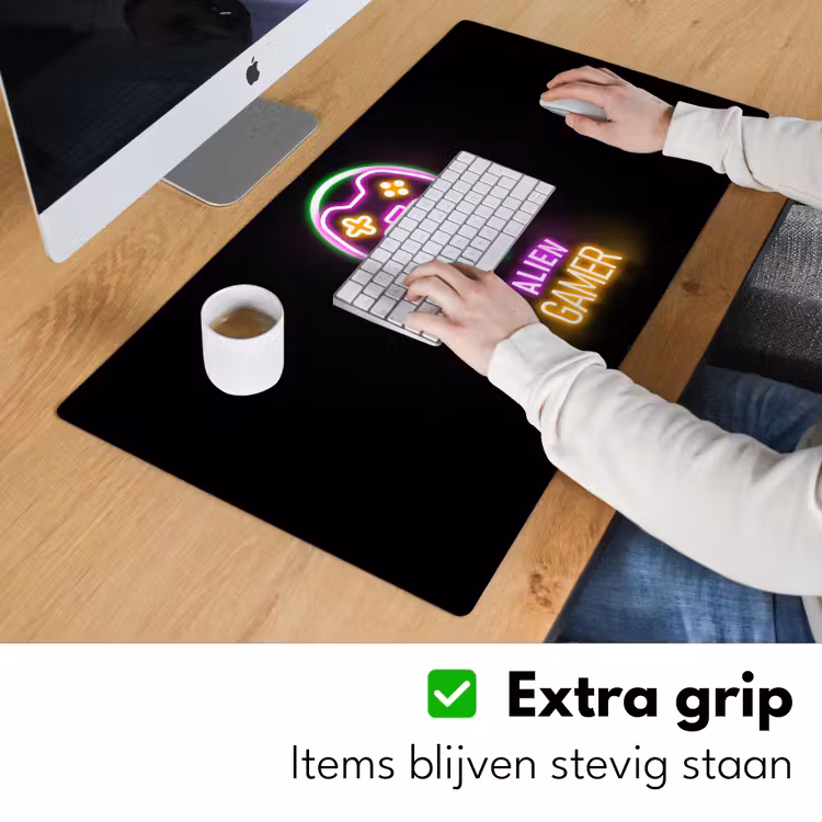 Bureau onderlegger - gaming-quotes-neon-alien-gamer-controller — 5