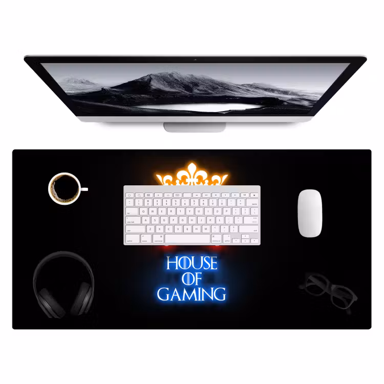 Bureau onderlegger - gaming-quotes-neon-house-of-gaming-kroon-tekst — 3