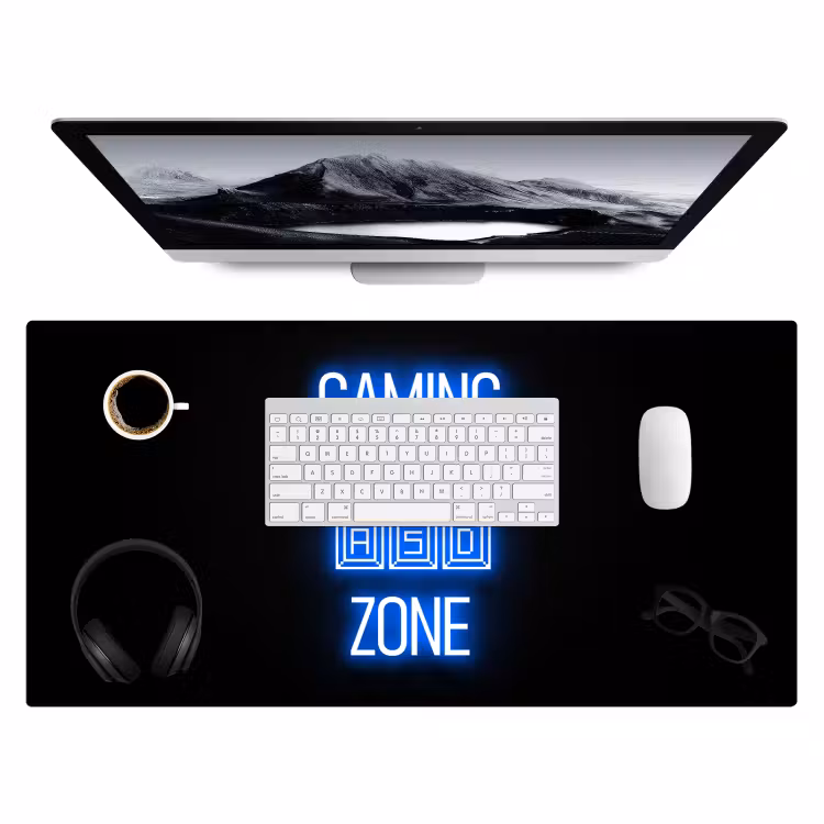 Bureau onderlegger - gaming-tekst-gaming-zone-neon-blauw — 3