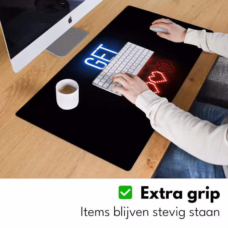 Bureau onderlegger - gaming-tekst-get-a-life-neon-zwart — 5