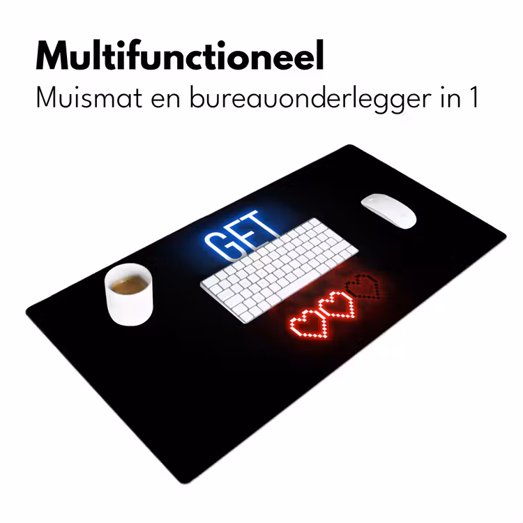 Bureau onderlegger - gaming-tekst-get-a-life-neon-zwart — 6