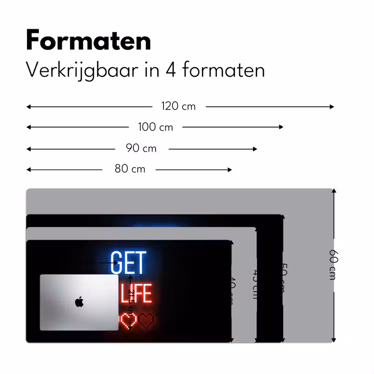 Bureau onderlegger - gaming-tekst-get-a-life-neon-zwart — 7