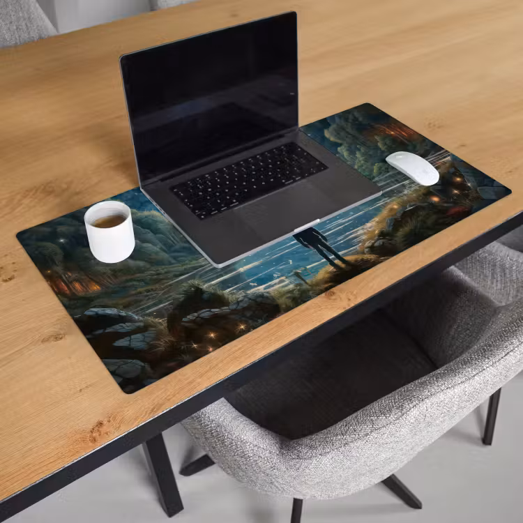 Bureau onderlegger - gebergte-water-maan-sterren — 3