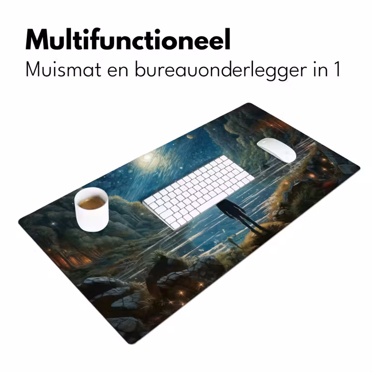 Bureau onderlegger - gebergte-water-maan-sterren — 7