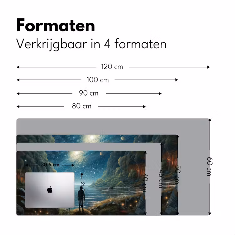 Bureau onderlegger - gebergte-water-maan-sterren — 8