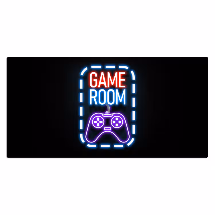 Bureau onderlegger - neon-quotes-game-room-controller-zwart — 1