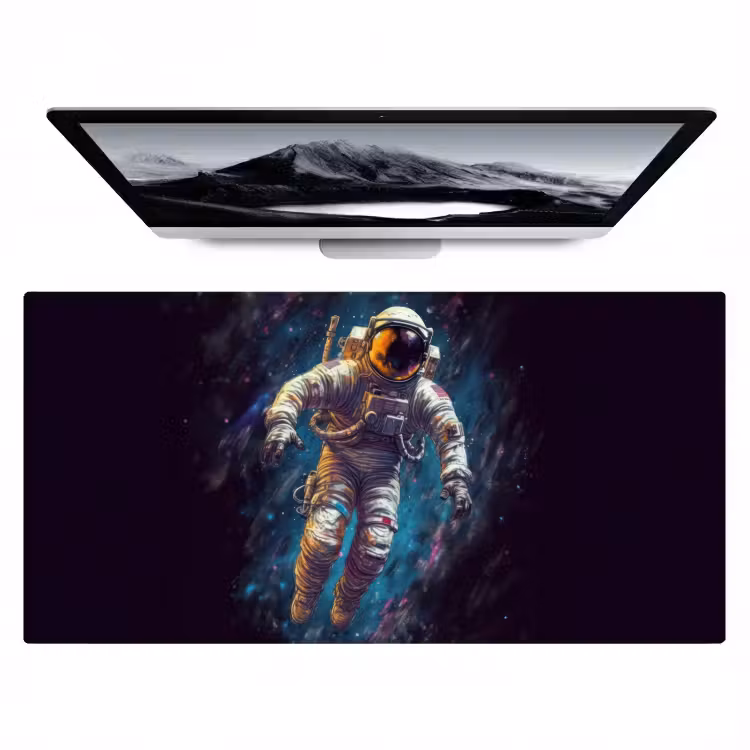 Bureau onderlegger - ruimte-neon-astronaut-sterren — 1