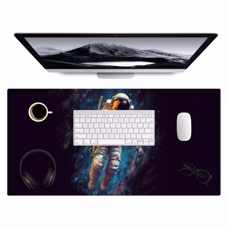 Bureau onderlegger - ruimte-neon-astronaut-sterren — 4