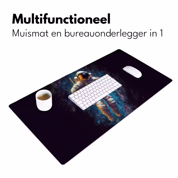 Bureau onderlegger - ruimte-neon-astronaut-sterren — 7