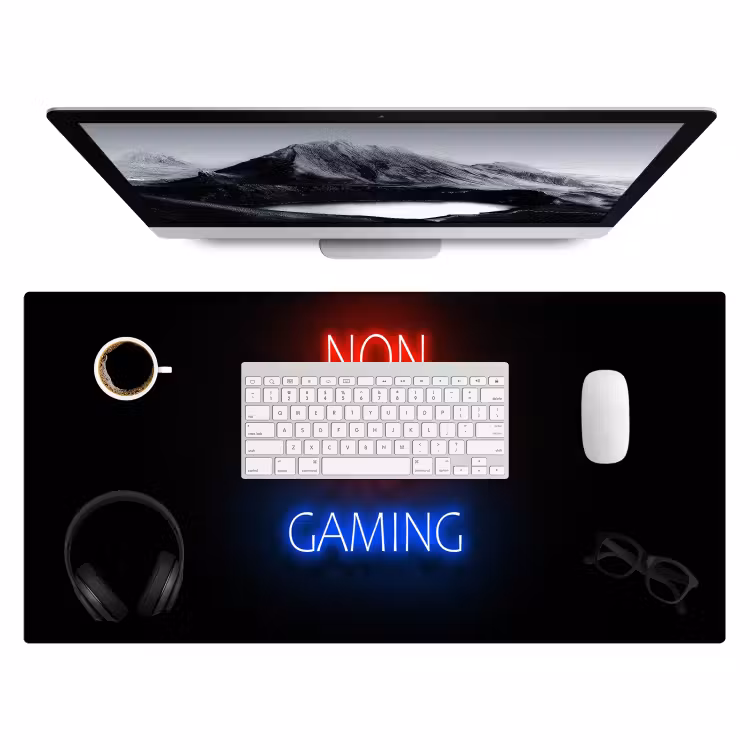 Bureau onderlegger - tekst-gaming-non-stop-gaming-neon-zwart — 3