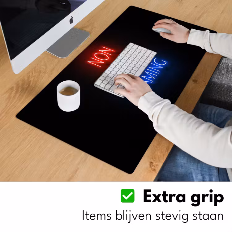 Bureau onderlegger - tekst-gaming-non-stop-gaming-neon-zwart — 5
