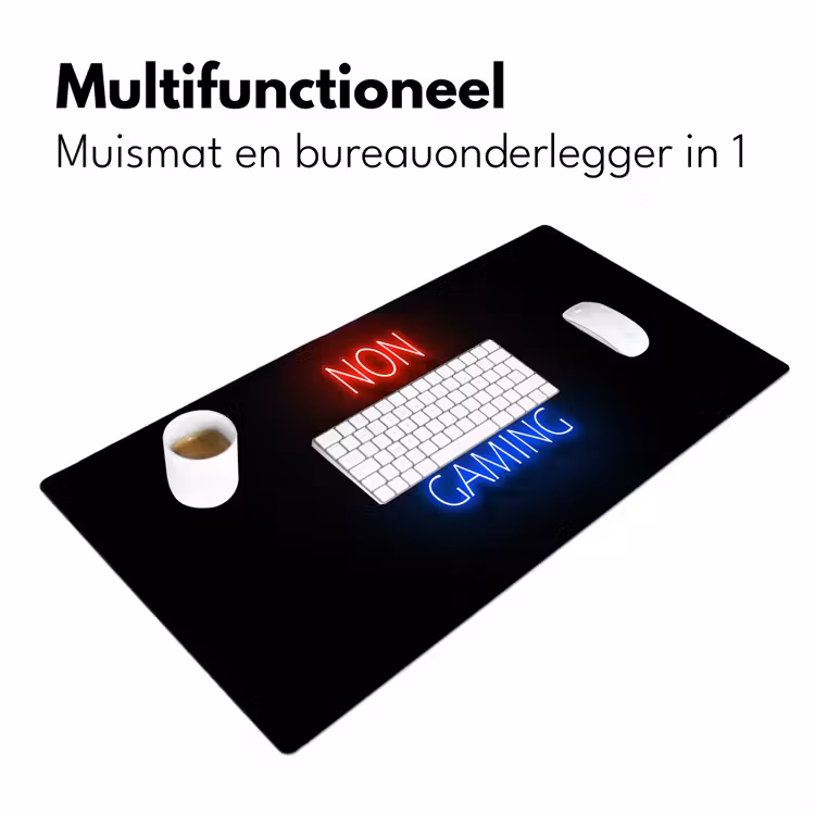 Bureau onderlegger - tekst-gaming-non-stop-gaming-neon-zwart — 6