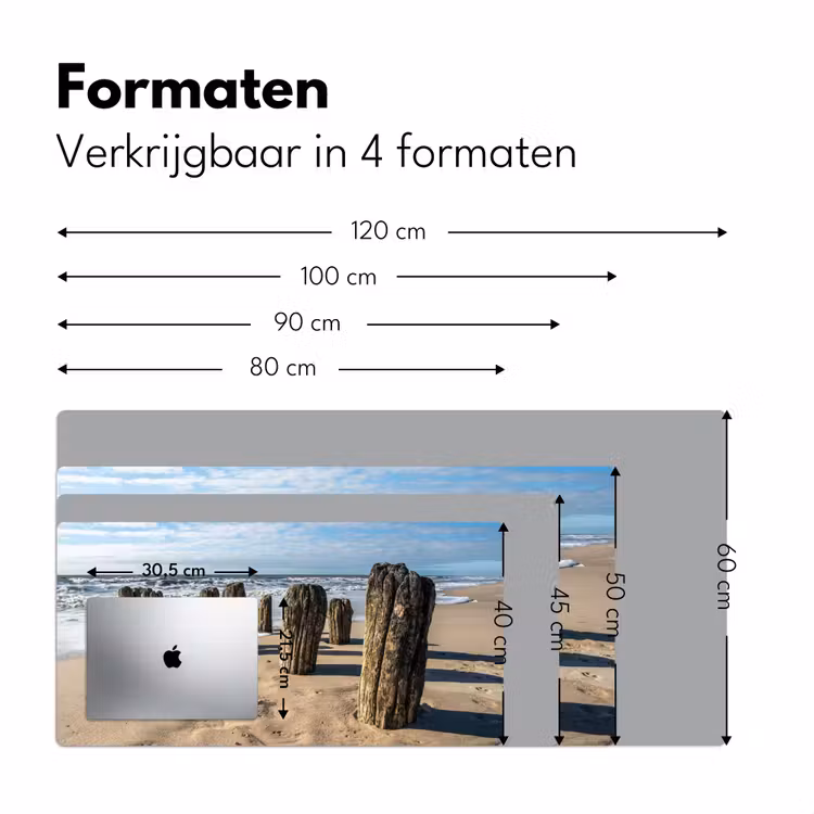Bureau onderlegger - Zand - Strand - Paal - Water - Zomer — 7