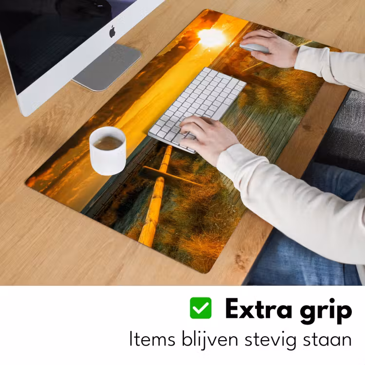 Bureau onderlegger - Zon - Strand - Duin - Horizon - Gras - Pad - Oranje — 5