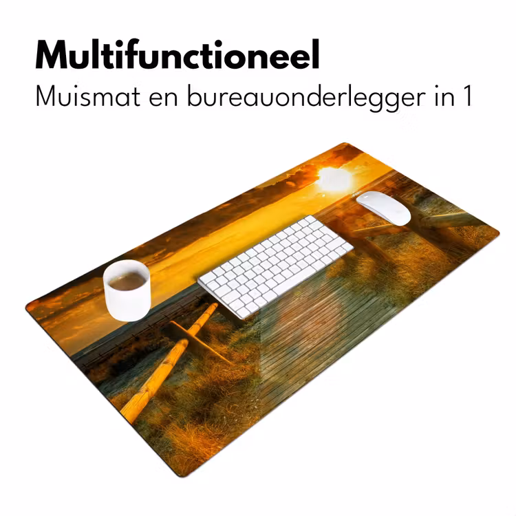 Bureau onderlegger - Zon - Strand - Duin - Horizon - Gras - Pad - Oranje — 6