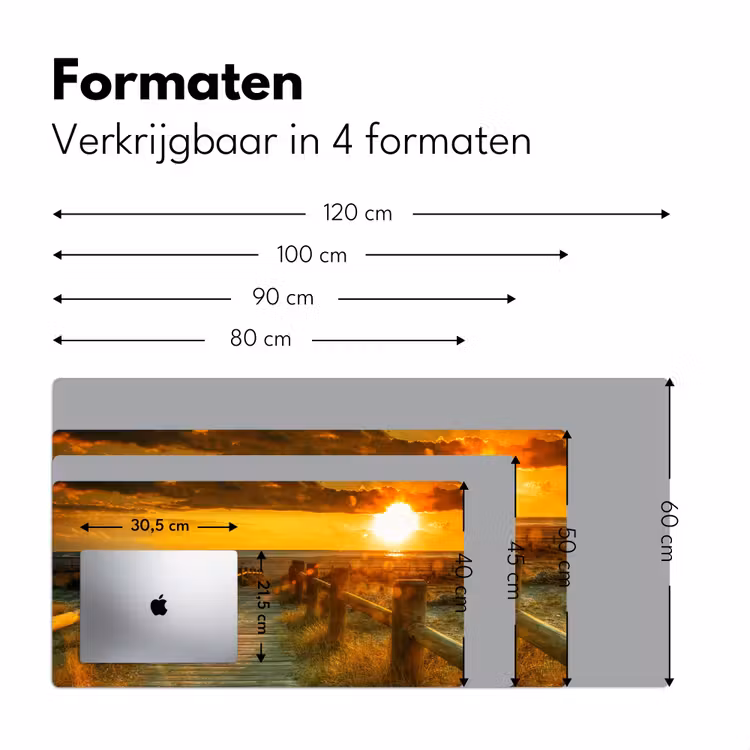 Bureau onderlegger - Zon - Strand - Duin - Horizon - Gras - Pad - Oranje — 7