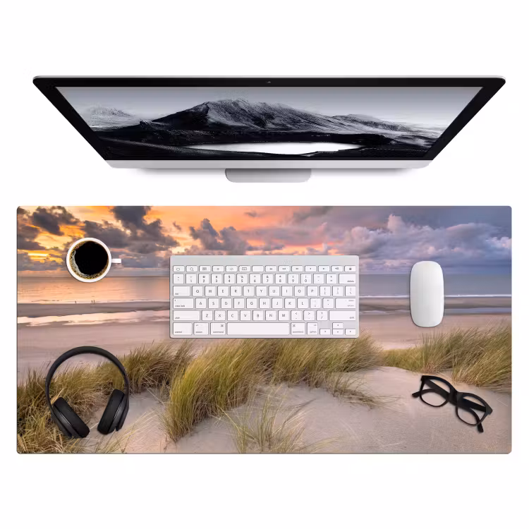 Bureau onderlegger - Zonsondergang - Duin - Strand - Planten - Zee — 3