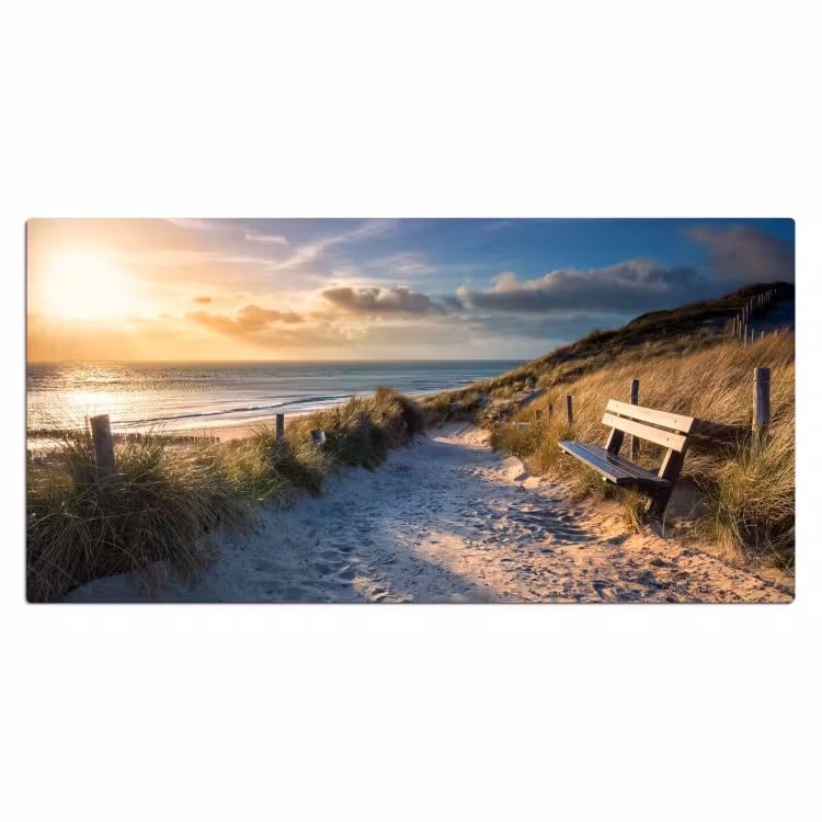 Bureau onderlegger - Zonsondergang - Strand - Duin - Gras - Bank — 1