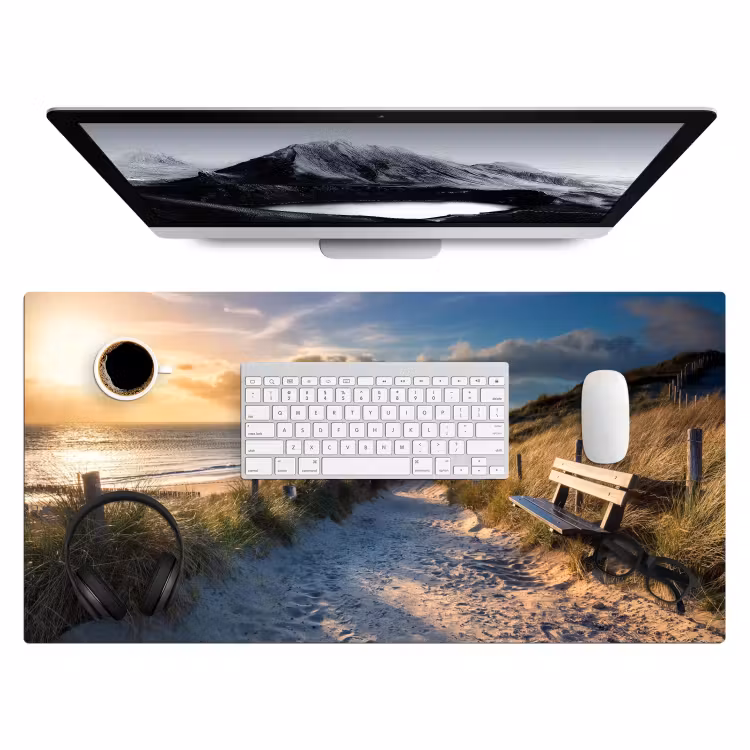 Bureau onderlegger - Zonsondergang - Strand - Duin - Gras - Bank — 3