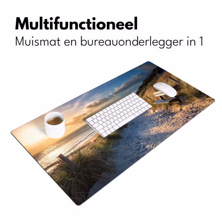 Bureau onderlegger - Zonsondergang - Strand - Duin - Gras - Bank — 6