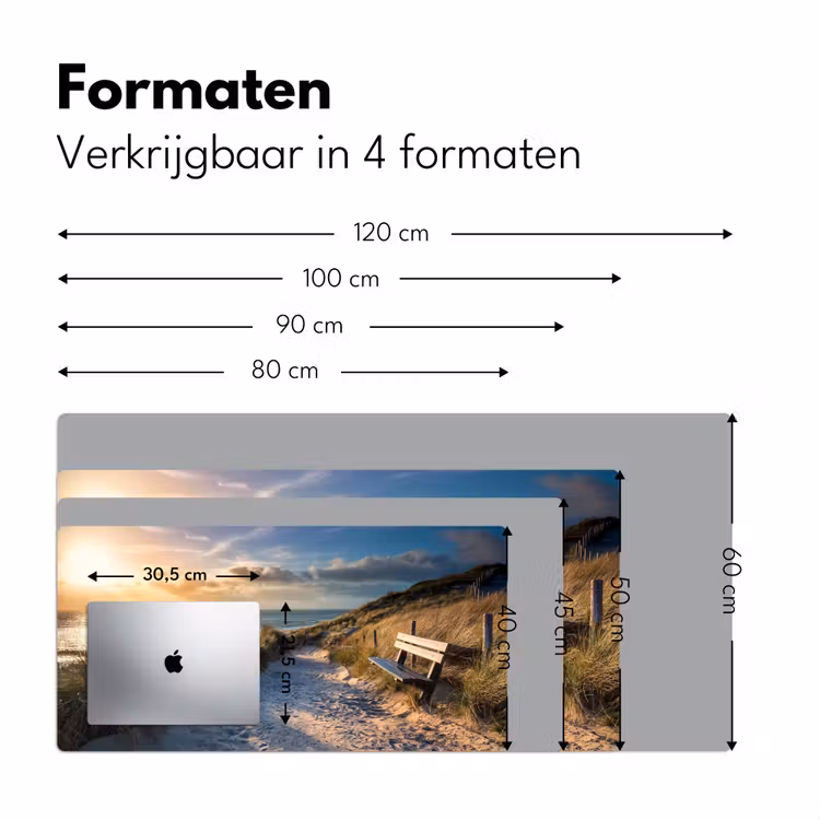 Bureau onderlegger - Zonsondergang - Strand - Duin - Gras - Bank — 7