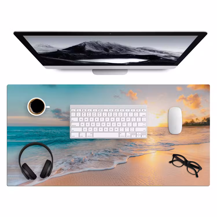 Bureau onderlegger - Zonsondergang - Strand - Zee - Zomer - Blauw — 3
