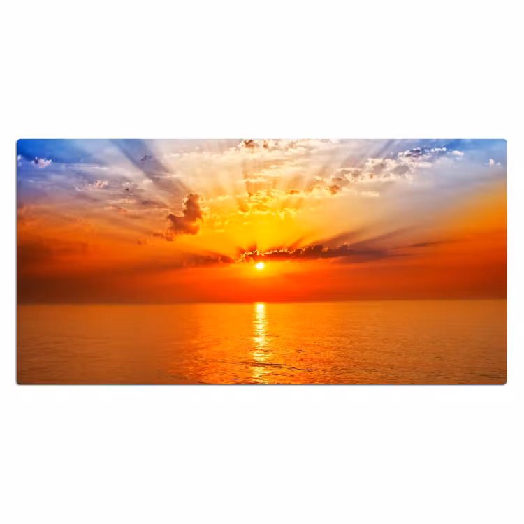 Bureau onderlegger - Zonsondergang - Zee - Lucht - Oranje - Horizon - Water — 1