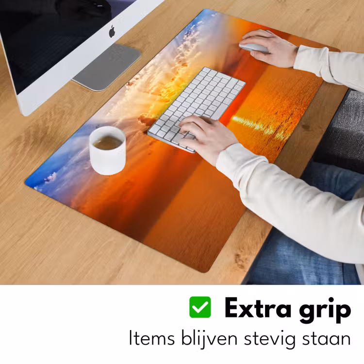 Bureau onderlegger - Zonsondergang - Zee - Lucht - Oranje - Horizon - Water — 5