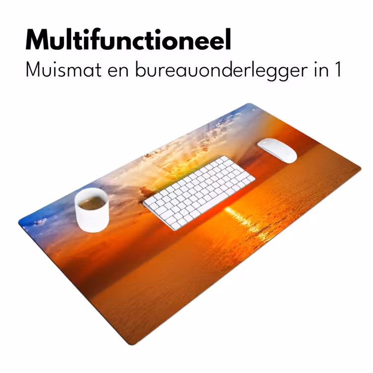 Bureau onderlegger - Zonsondergang - Zee - Lucht - Oranje - Horizon - Water — 6
