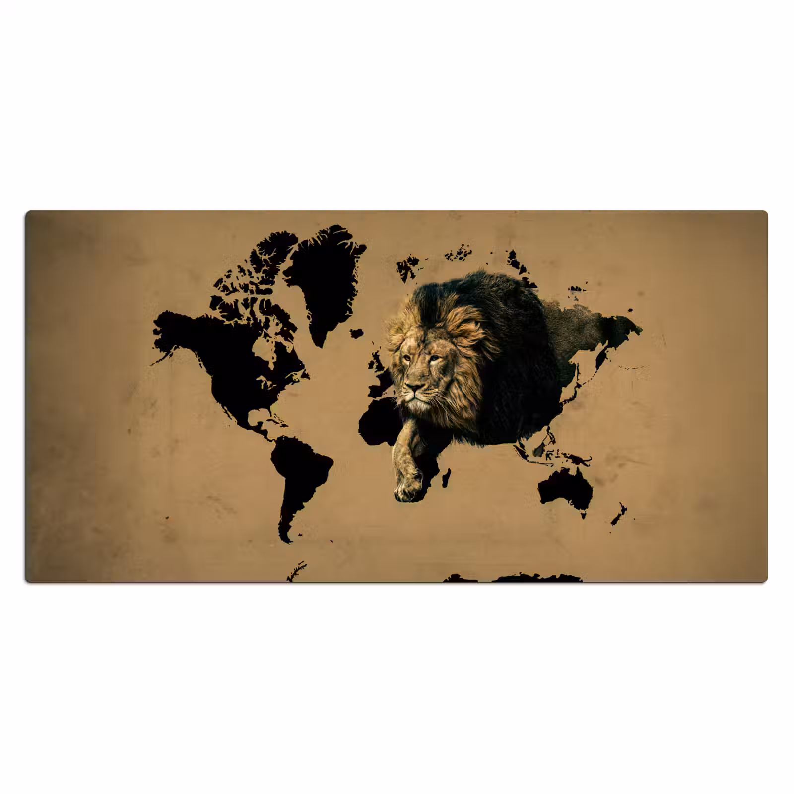 Bureau onderlegger - Wereldkaart - Bruin - Leeuw — 1