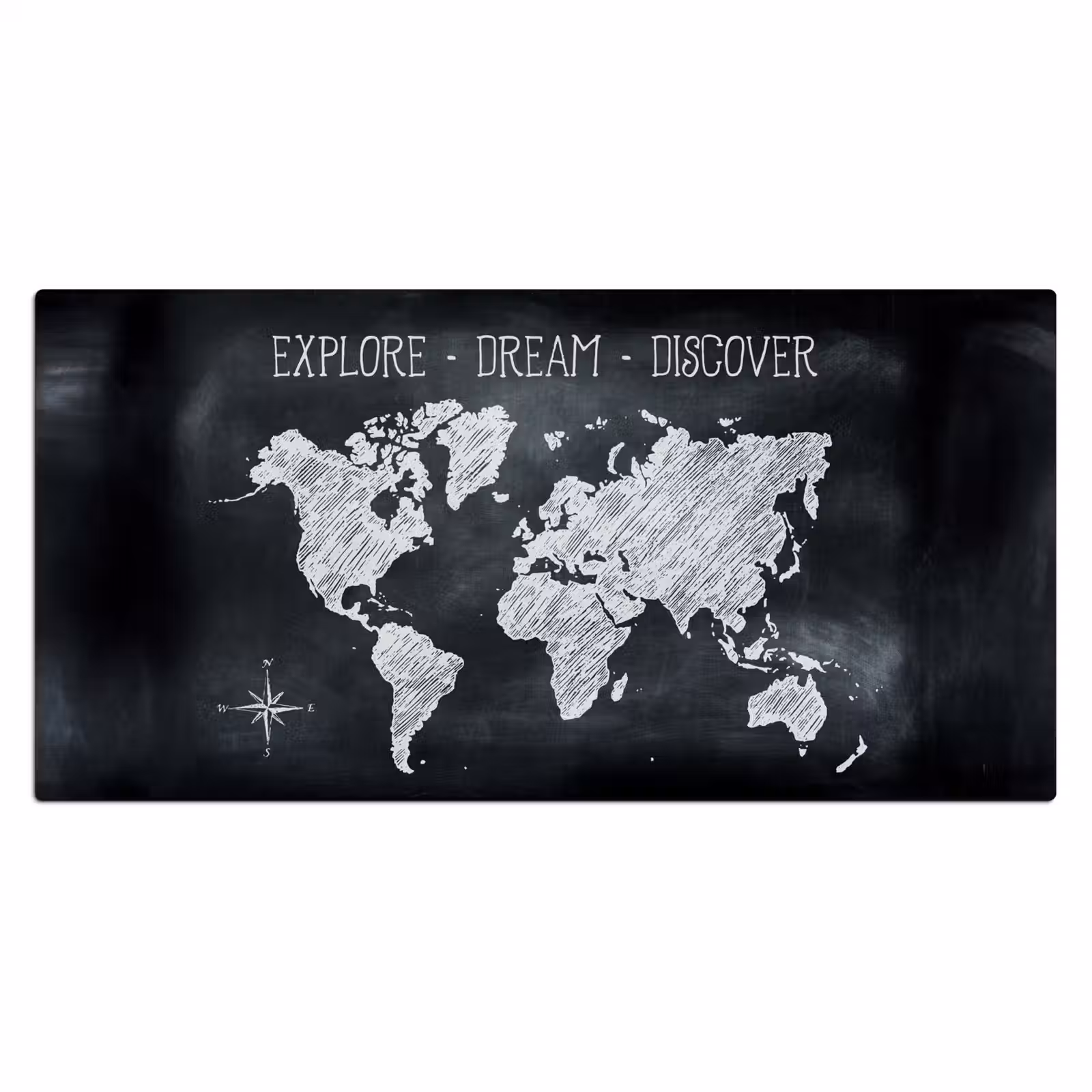 Bureau onderlegger - Wereldkaart - Krijtbord - Quote — 1