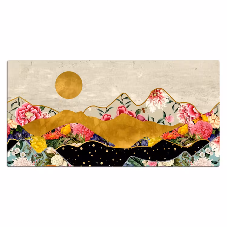 Bureau onderlegger - Goud - Bloemen - Print - Abstract - Landschap - Patronen — 1
