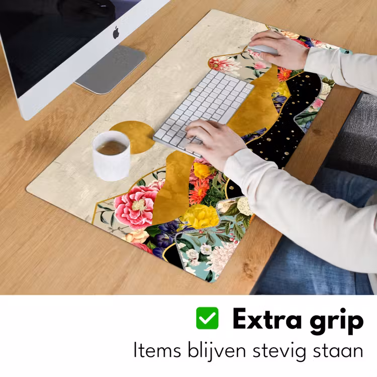 Bureau onderlegger - Goud - Bloemen - Print - Abstract - Landschap - Patronen — 5
