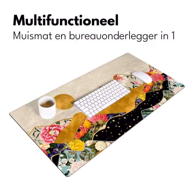Bureau onderlegger - Goud - Bloemen - Print - Abstract - Landschap - Patronen — 6