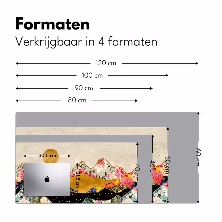 Bureau onderlegger - Goud - Bloemen - Print - Abstract - Landschap - Patronen — 7