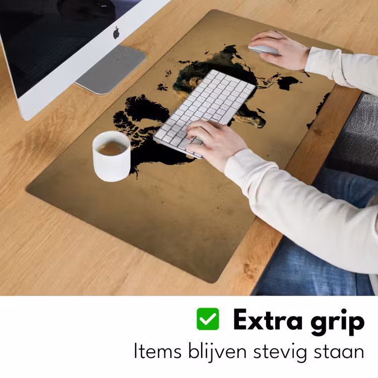 Bureau onderlegger - Wereldkaart - Bruin - Leeuw — 5