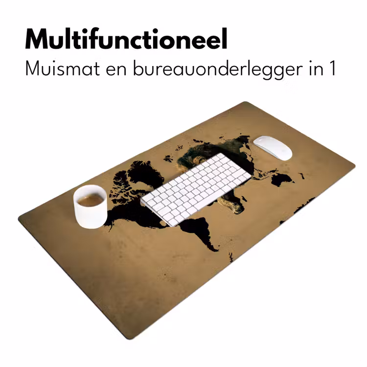 Bureau onderlegger - Wereldkaart - Bruin - Leeuw — 6
