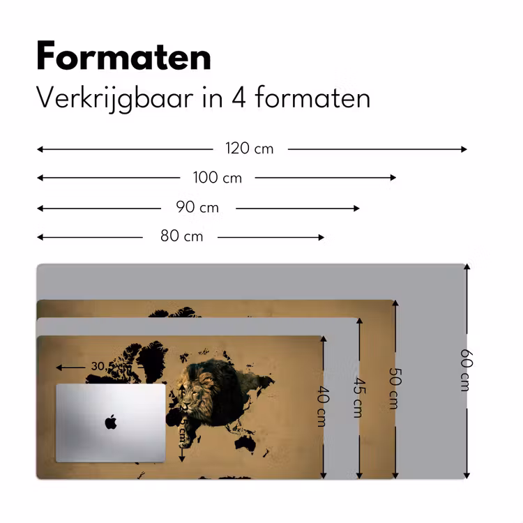 Bureau onderlegger - Wereldkaart - Bruin - Leeuw — 7