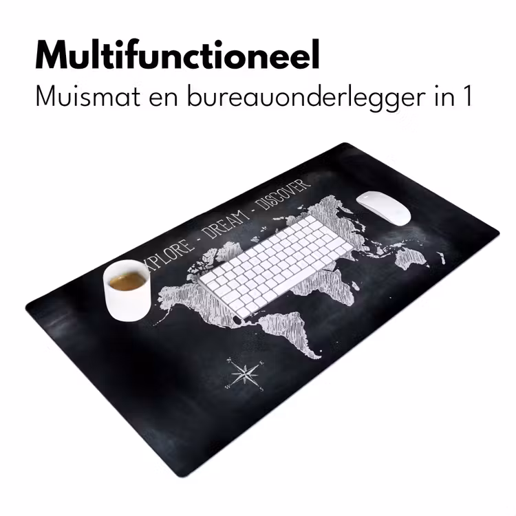 Bureau onderlegger - Wereldkaart - Krijtbord - Quote — 6