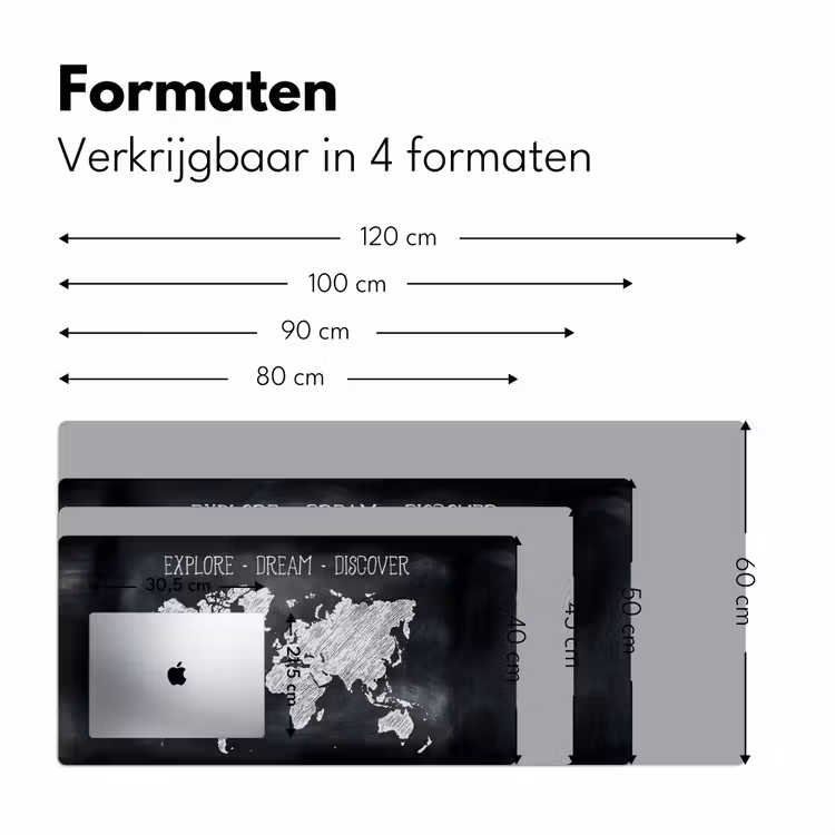 Bureau onderlegger - Wereldkaart - Krijtbord - Quote — 7