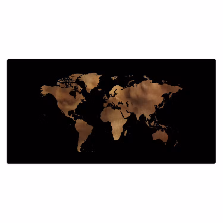Bureau onderlegger - Wereldkaart - Leer - Bruin — 1