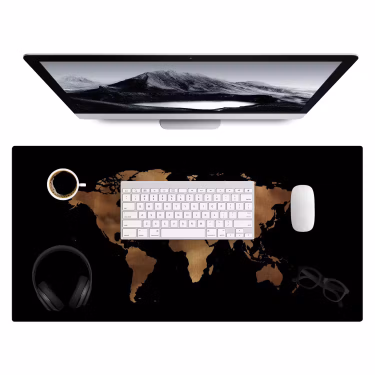 Bureau onderlegger - Wereldkaart - Leer - Bruin — 3
