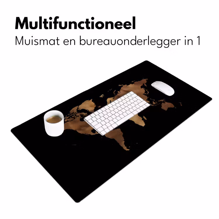 Bureau onderlegger - Wereldkaart - Leer - Bruin — 6