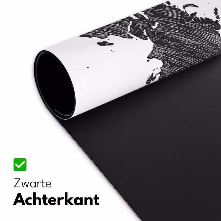 Bureau onderlegger - Wereldkaart - Quote - Zwart - Wit — 4
