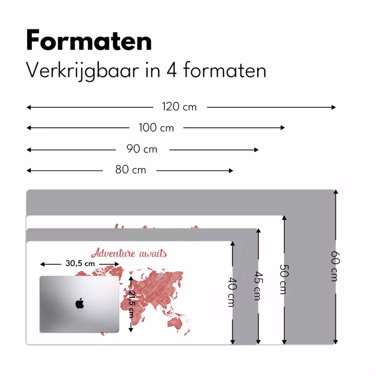 Bureau onderlegger - Wereldkaart - Rood - Quote — 7