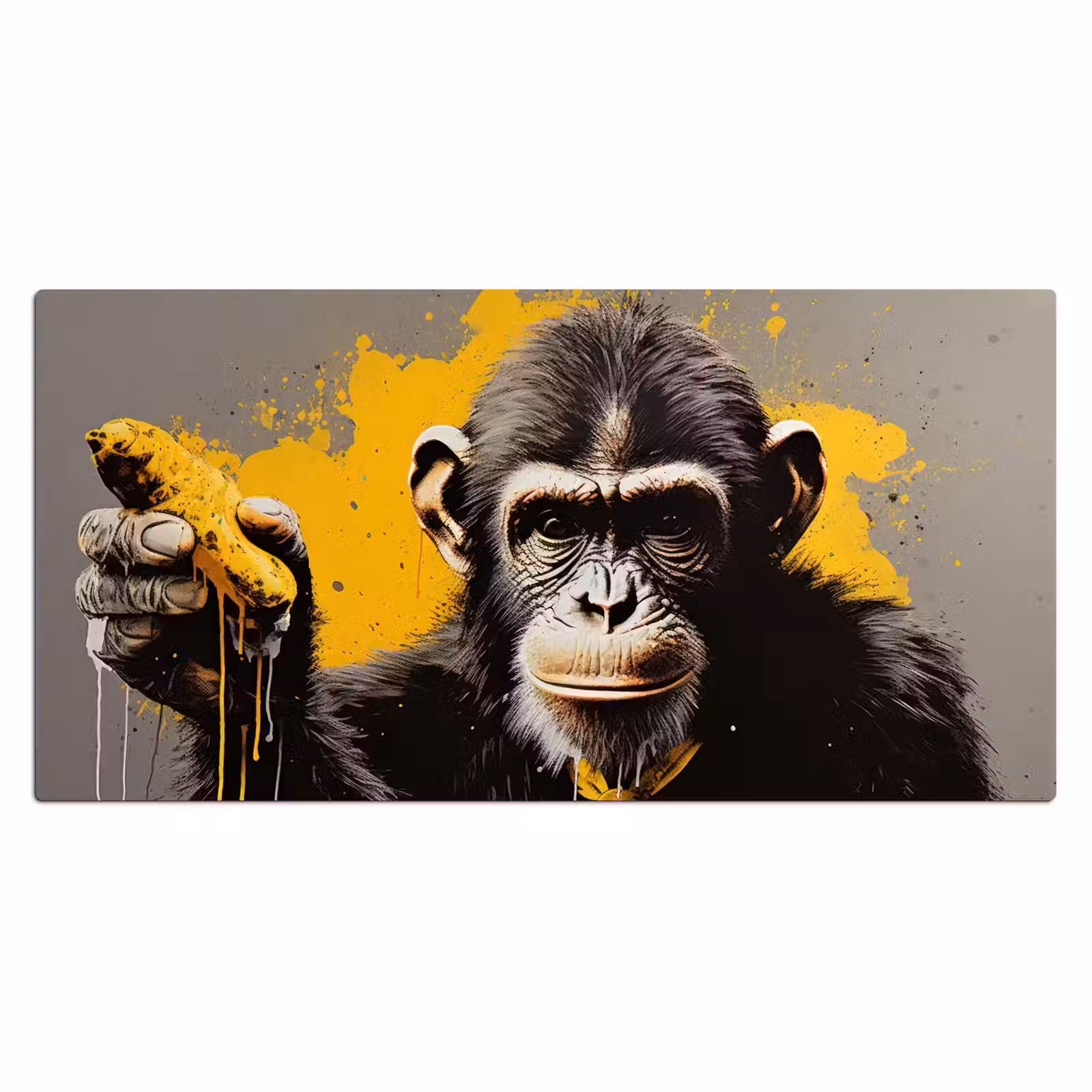 Bureau onderlegger - Aap - Chimpansee - Banaan - Geel - Dieren - Stropdas — 1