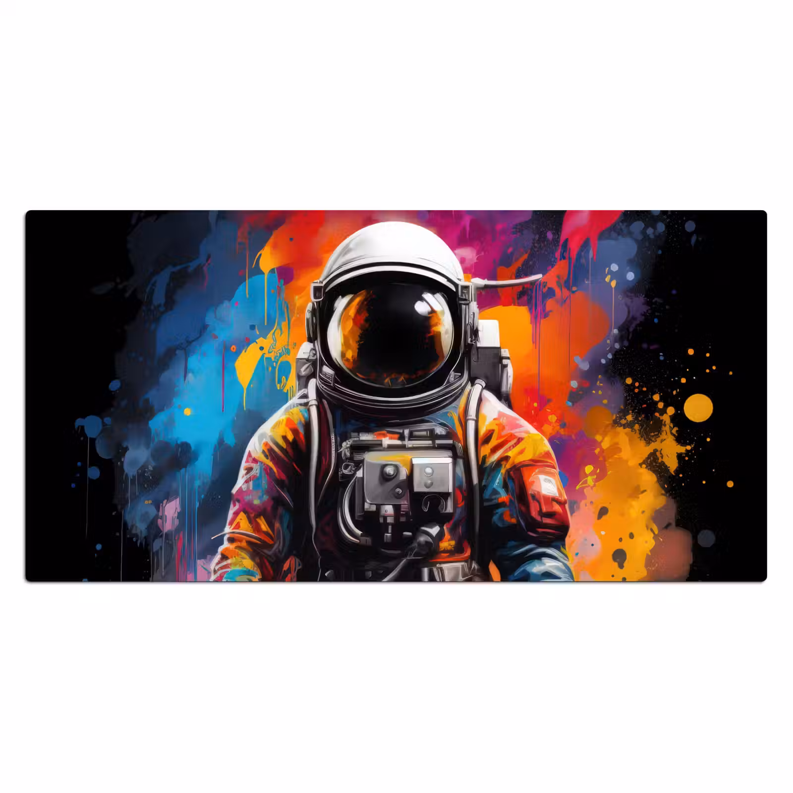 Bureau onderlegger - Astronaut - Graffiti - Zwart - Kleuren — 1