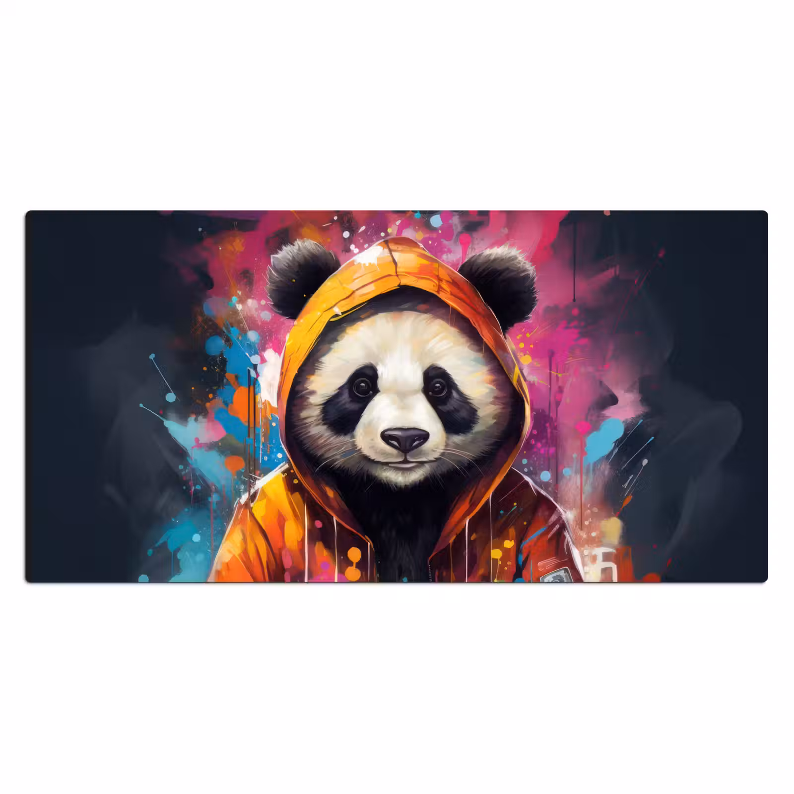 Bureau onderlegger - Panda - Jas - Graffiti - Oranje — 1